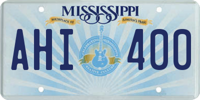 MS license plate AHI400