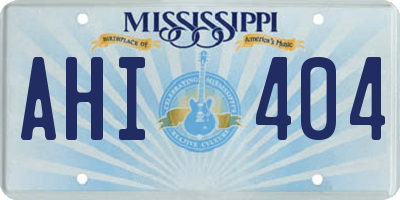 MS license plate AHI404