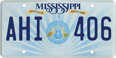 MS license plate AHI406