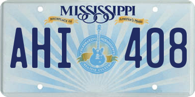 MS license plate AHI408