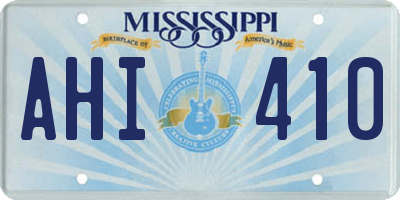 MS license plate AHI410