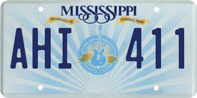 MS license plate AHI411