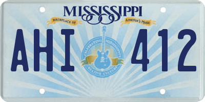 MS license plate AHI412