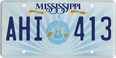 MS license plate AHI413