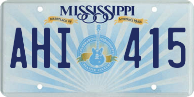 MS license plate AHI415