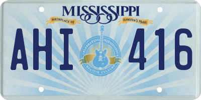MS license plate AHI416