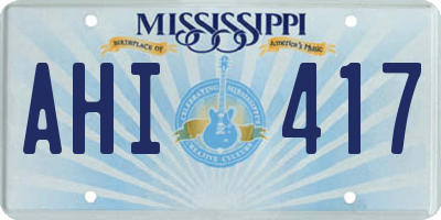 MS license plate AHI417