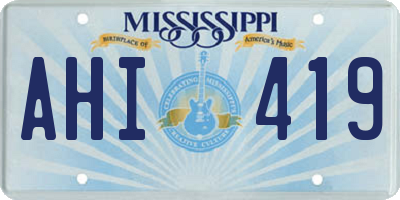 MS license plate AHI419