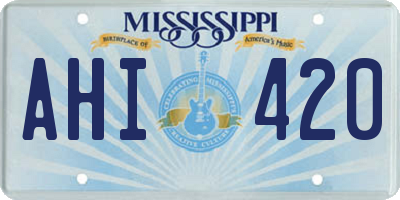 MS license plate AHI420