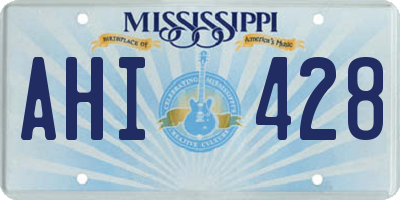MS license plate AHI428