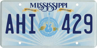 MS license plate AHI429