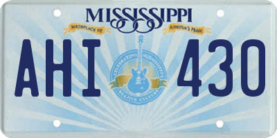 MS license plate AHI430