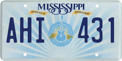 MS license plate AHI431