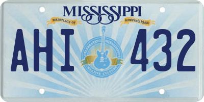 MS license plate AHI432