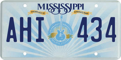 MS license plate AHI434
