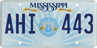 MS license plate AHI443