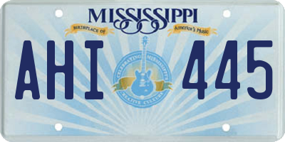 MS license plate AHI445