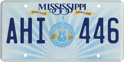MS license plate AHI446