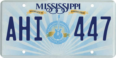MS license plate AHI447