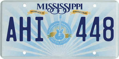 MS license plate AHI448