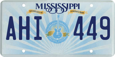 MS license plate AHI449