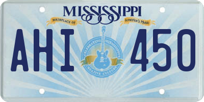 MS license plate AHI450