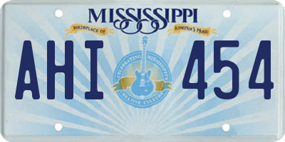 MS license plate AHI454