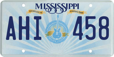 MS license plate AHI458