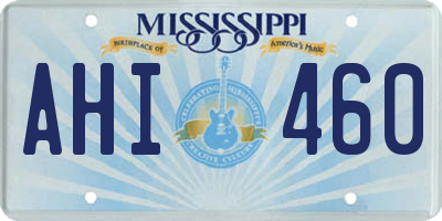 MS license plate AHI460