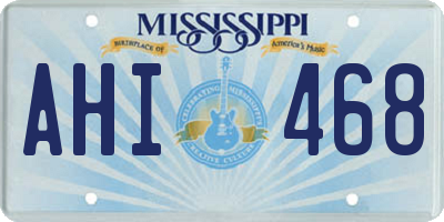 MS license plate AHI468