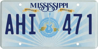 MS license plate AHI471