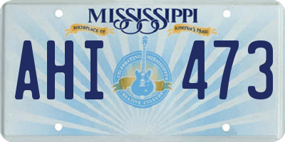 MS license plate AHI473