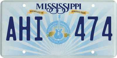MS license plate AHI474