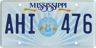 MS license plate AHI476
