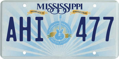 MS license plate AHI477