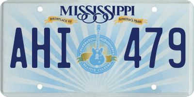 MS license plate AHI479