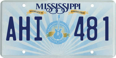 MS license plate AHI481