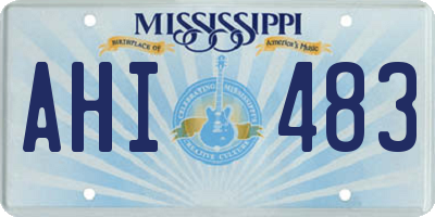 MS license plate AHI483