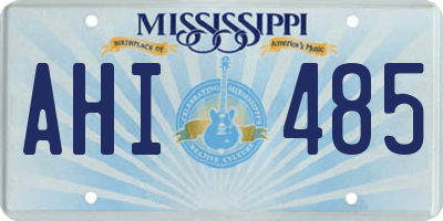 MS license plate AHI485