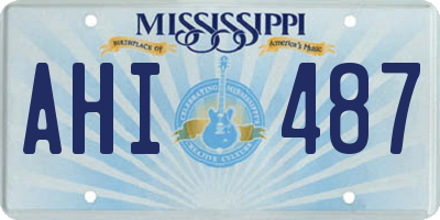 MS license plate AHI487