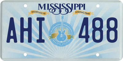 MS license plate AHI488