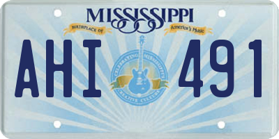 MS license plate AHI491