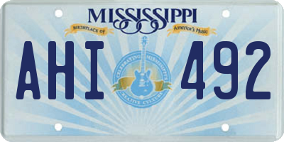MS license plate AHI492