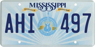 MS license plate AHI497