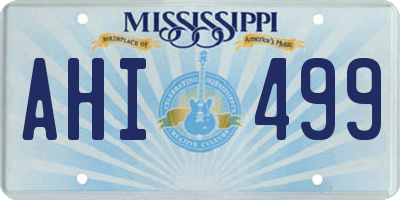 MS license plate AHI499