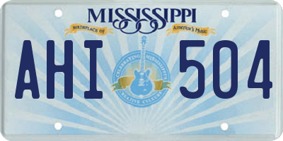 MS license plate AHI504