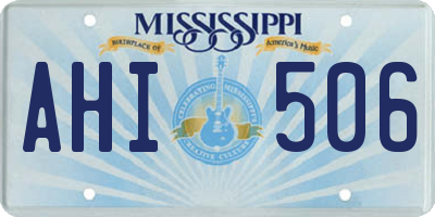 MS license plate AHI506