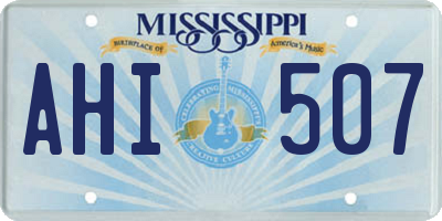 MS license plate AHI507