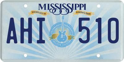 MS license plate AHI510
