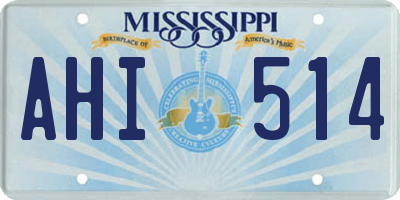 MS license plate AHI514